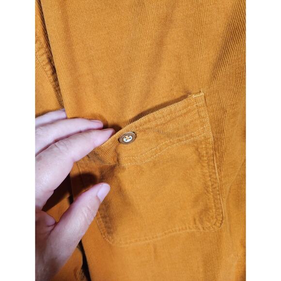 TERRITORY AHEAD Vtg Corduroy Button Up Men XXL Mustard Yellow Grandpacore Casual - Picture 10 of 12